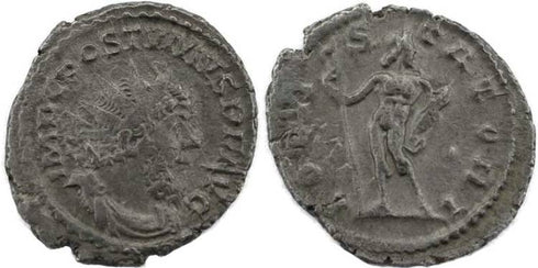 Postumus silvered antoninianus - IOVI STATORI